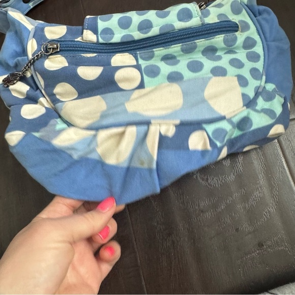 Y2K Polka Dot Patchwork Shoulder Bag baguette - Picture 6 of 9